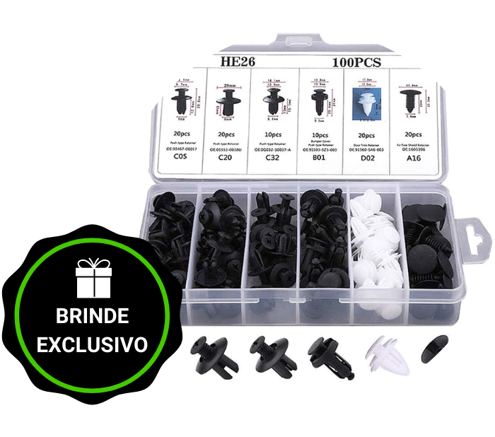 FixedCar® - Kit 100 pcs + Brinde Caixa Organizadora